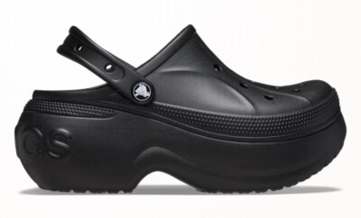 NEW! CROCS Bella Clog, CHUNKY LUG SOLE, Black Noir/White Blanc Women's Size 4-11