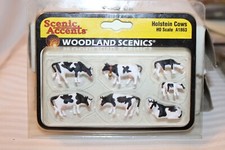 HO Scale Woodland Scenics, Holstein Cows Figurine Set A1863 BNOS