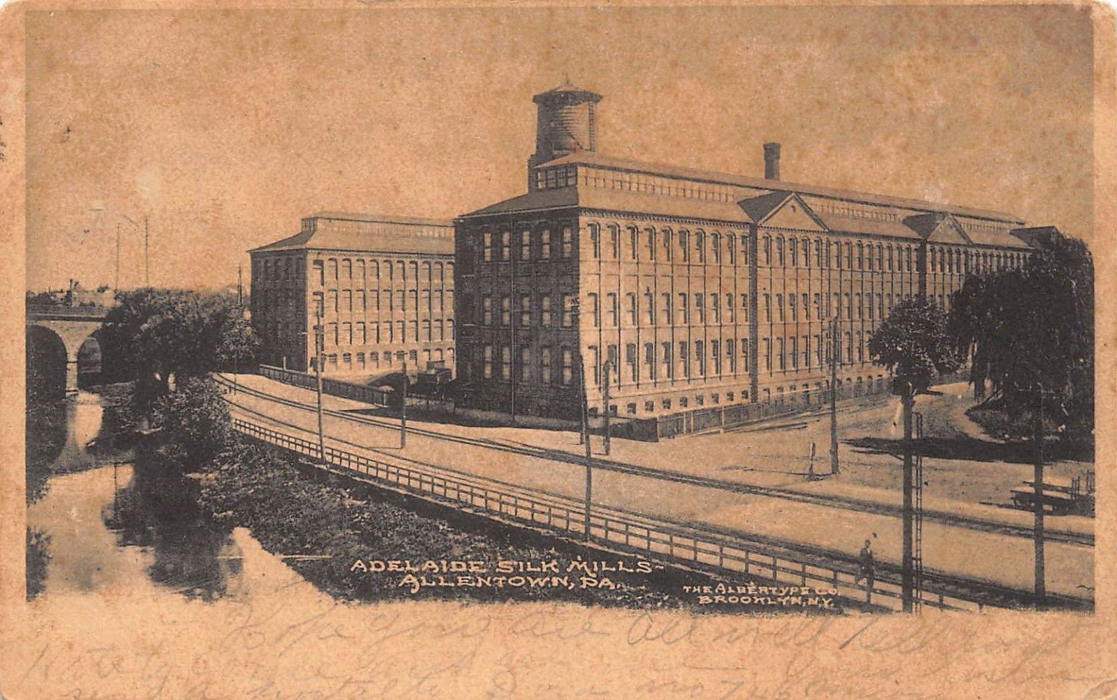 VTG 1906 POSTCARD ADELAIDE SILK MILL FACTORY ALLENTOWN PENNSYLVANIA PA