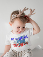 Baby Trucker in Training-Baby Short Sleeve Tees 6-24 Months. - For Boys/Girls