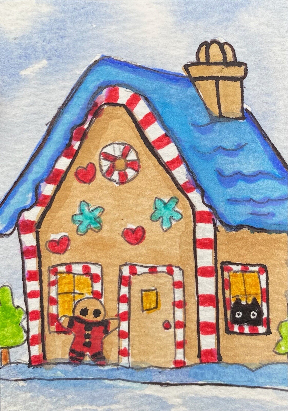 ACEO Original Mixed Media Painting Art eNotary