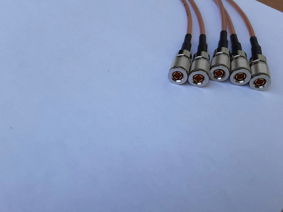 5 pack US MADE BNC female to 1.0/2.3 DIN male RG179 SDI pigtail cable 75ohm 1 FT - Image 2 of 3