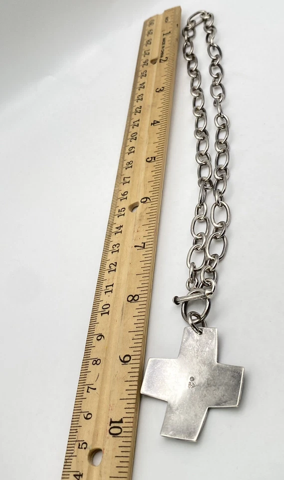 SILPADA STERLING SILVER CHONKY CROSS NECKLACE! - Image 4 of 4