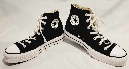 Sneakers alte capelli Converse Chuck Taylor pony nere taglia 10 scarpe rare