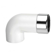 EXTENDED LONG Chrome Waste Pipe 32mm to Plastic Elbow 90° Degree