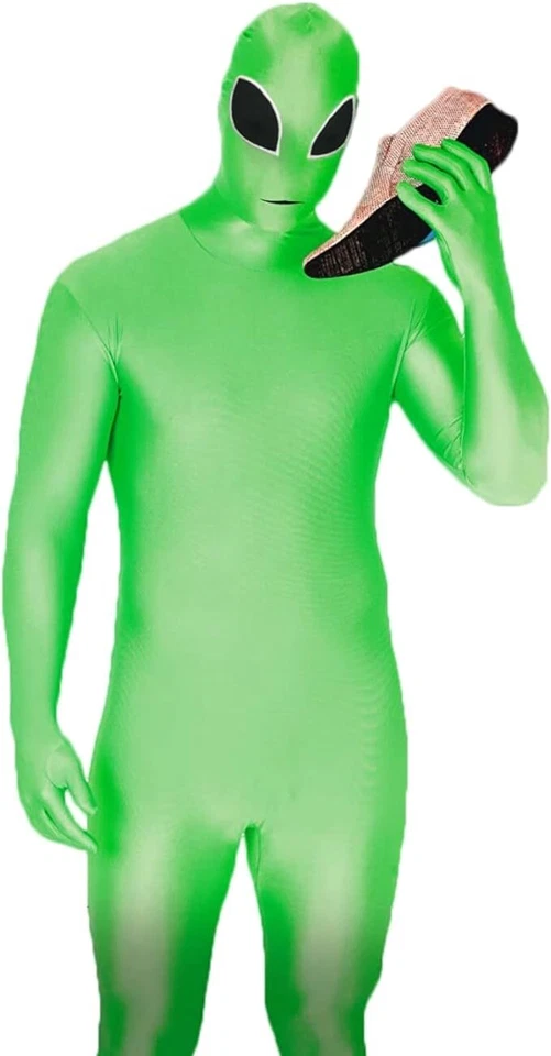 Adulto Alien Morphsuit Vestido Elegante Disfraz Despedida de soltero Festival Halloween Skinsuit Foto 3 de 4