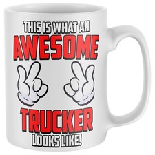 This Is What An Awesome Trucker Looks Like Mug Funny Birthday Lorry Driver Gifts