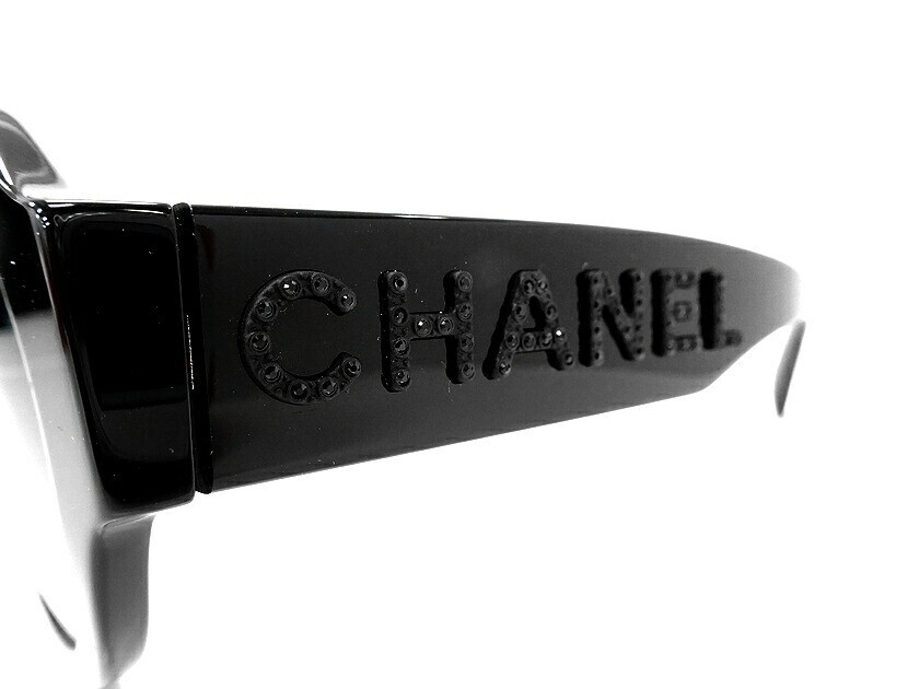 CHANEL Rhinestone Logo Coco Mark Mirror Lens Double Bridge Style