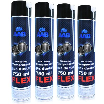4x AABCOOLING Compressed Gas Duster FLEX 750ml DRUCKLUFTREINIGER LUFTDRUCKSPRAY