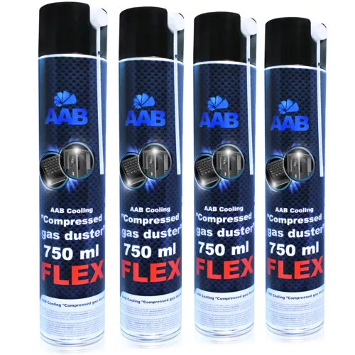 4x AABCOOLING Compressed Gas Duster FLEX 750ml DRUCKLUFTREINIGER LUFTDRUCKSPRAY