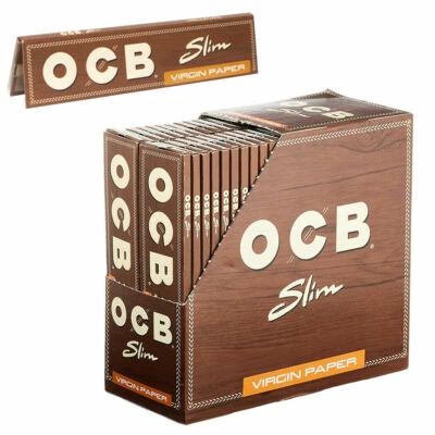 OCB UNBLEACHED VIRGIN BROWN Slim King Size Rolling Papers 10-50 Booklets