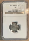 1854 NGC G4 Liberty Seated Silver Dime with Arrows 10c