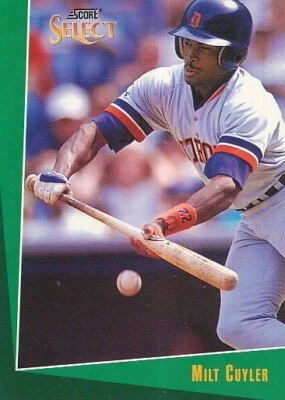 #166 DETROIT TIGERS # MILT CUYLER - CF # BASEBALL CARD SCORE SELECT MLB 1992 - Photo 1/2