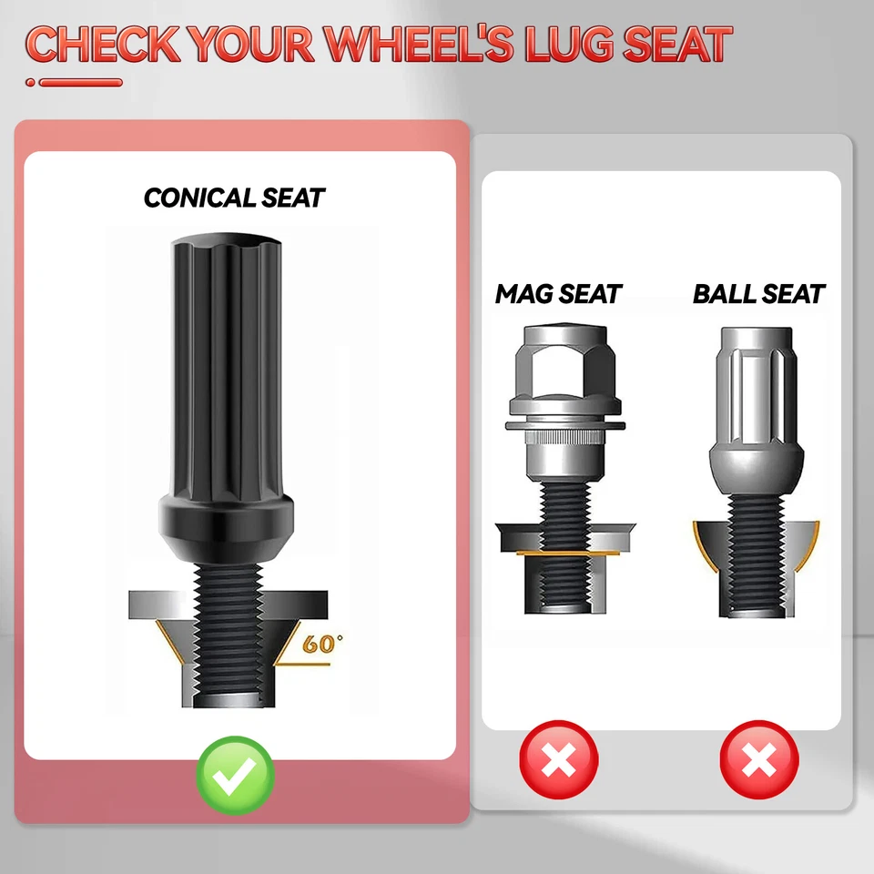 24Pcs 2" Black M14x1.5 Spline Lug Nut For Chevy Silverado Suburban Express 1500. Foto 3 de 4