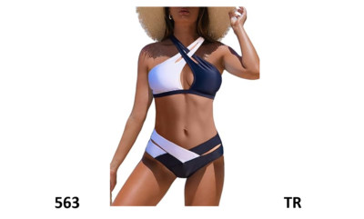 Hilinker Women Sexy Wrap Cross 2 Piece Swimsuit Cutout High Waisted Bikini Set,S