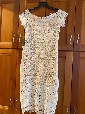 New Marina White Lace Dress Size Small | eBay