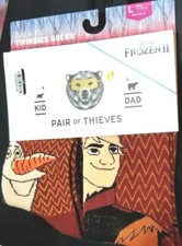 Frozen 2 Dad and Kid 9-12 years Matching socks, Mens size 8-12, Pair of Thieves