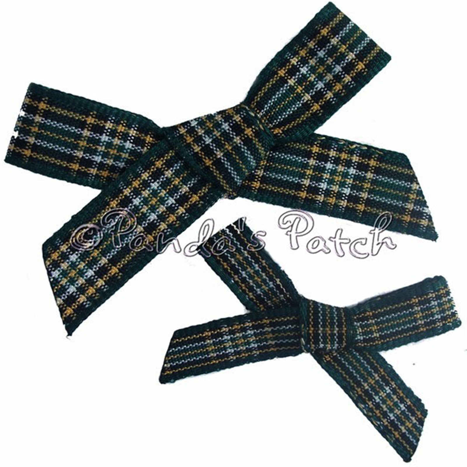 7mm or 10mm Handmade Tartan Ribbon Bows Choose Tartan, Ribbon Width