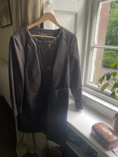 Ann Harvey Womens Brown Black Striped Midi Coat Uk22 Formal Super Flattering