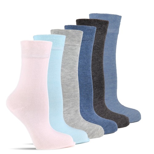 Lusofie Slouch Socken Damen - 3 Paar Weiße Baumwollsocken Ohne Gummi
