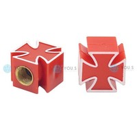 2X You.S Ventilkappen Reifenventil Eisernes Kreuz Rot PKW LKW Motorrad Fahrrad