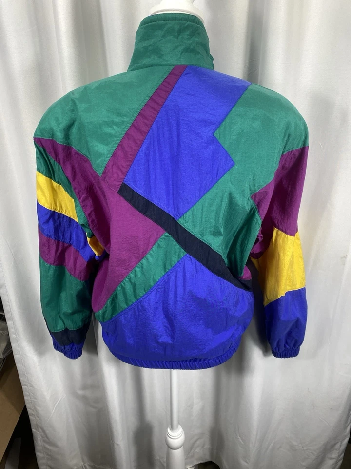 Chaqueta de chándal vintage HEAD Tennis años 90 bloque de color talla pequeña con hombreras Foto 4 de 4