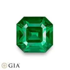 GIA & GRS Certified ZAMBIA Emerald 3.87 Ct. Natural NON-OILED Clean MUSEUM GRADE