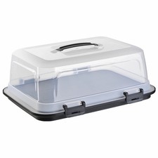 ENGELLAND Kuchen-Transportbox Tortenplatte Haube Box Kuchenplatte Schwarz