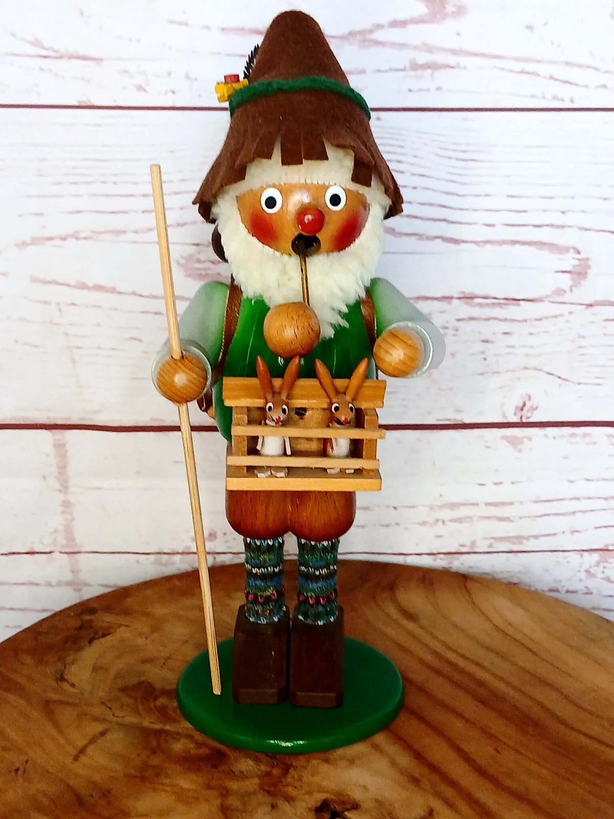 Vintage Steinbach Wooden Smoker Incense Burner Rabbit Bunny Rancher Germany