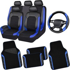 Car Seat Covers Full Set CAR PASS Air Mesh Black Blue