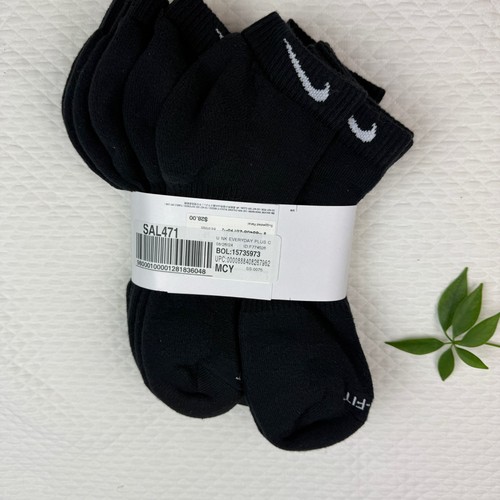 Nike Everyday Plus Dri-FIT Unisex Cushioned 6 Pack Low Ankle Socks Mens L (8-12) - Picture 5 of 7