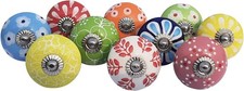 Royal Kraft Vintage Hand Painted Ceramic Pull Knobs for Kitchen Cabinet, Door