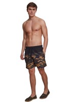 Badeshorts Urban Classics Herren 3XL Block Schwarz/Woodcamo Schnelltrocknend