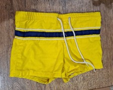 Vintage Child's Yellow Swim Trunks With Drawstring Size 6