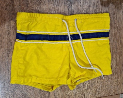 Vintage Child's Yellow Swim Trunks With Drawstring Size 6