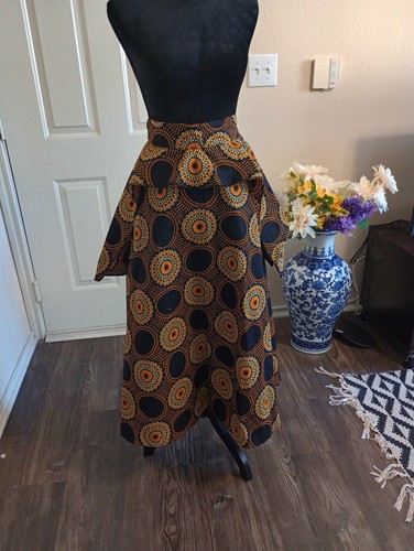 African Ankara Print Cotton Skirt Size 34 Inch Waist