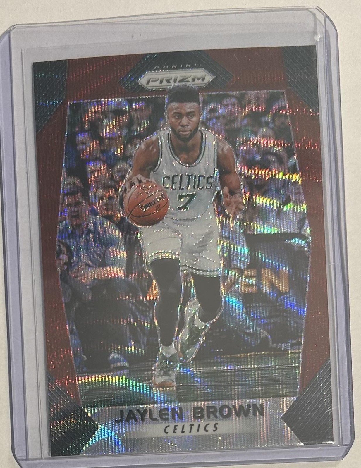 2017-18 Panini Prizm #11 Jaylen Brown Prizms Ruby Wave