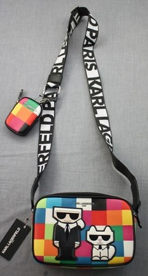 Karl Lagerfeld Camera Crossbody Bag Womens Multi Color Karl Choupette Patch  NWT