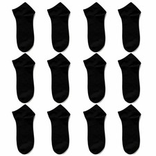 Pack of 12 Ankle Socks in Black or Grey Color 12 Pack Ankle Socks for All