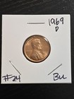 1969 D Lincoln Memorial Cent Penny Taken From A Obw Roll — photo 2