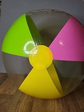 Intex 20 inch Beach Ball 2008 Green Yellow Pink Colors and Clear