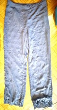 H&M Chiffon Hose Grau Stickerei Und Spitze Gr. 38