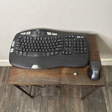 Logitech Wireless Wave Keyboard K350  Mouse Set  M510 Mouse  USB Dongle EUC