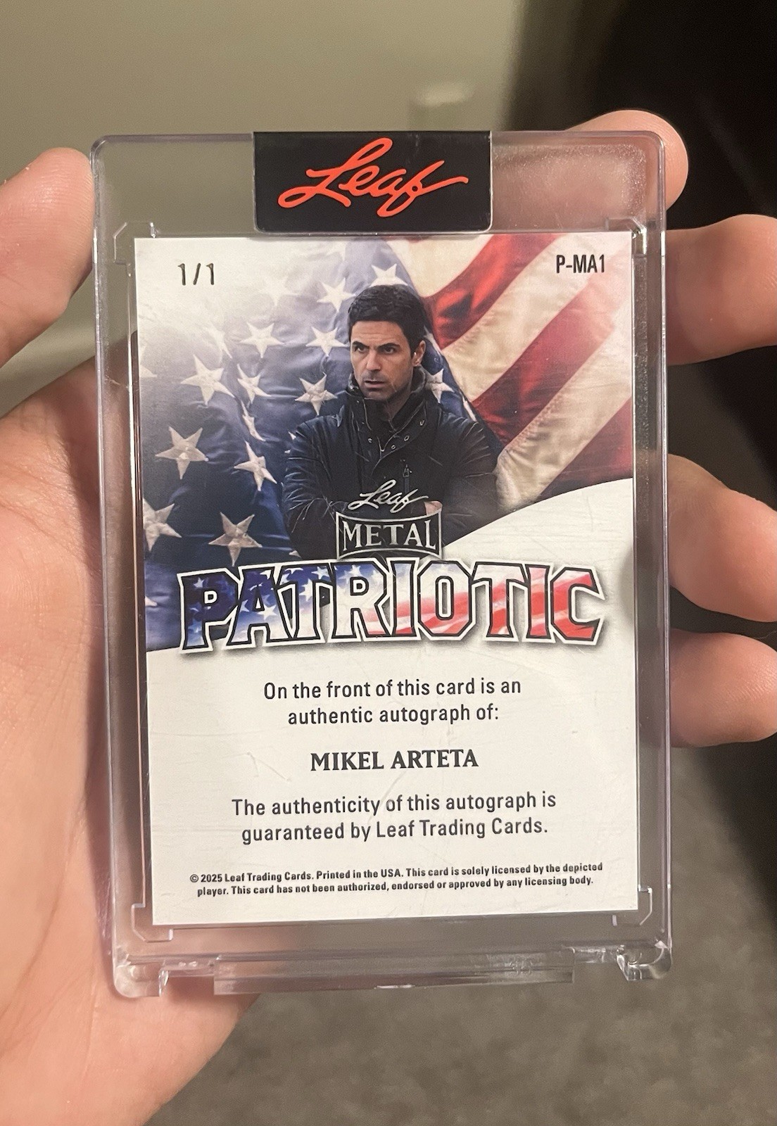 Mikel Arteta Leaf Signature Series 1/1 Auto Arsenal view 2