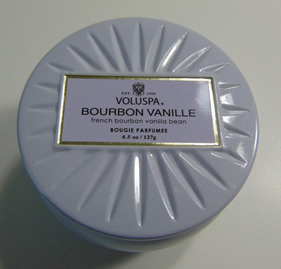 Voluspa Bourbon Vanille 4.5 Oz Candle in Tin French Bourbon Vanilla Bean NEW
