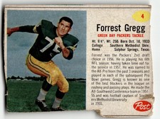 1962 Post Cereal Forrest Gregg #4 Green Bay Packers HOF LOW GRADE FILLER