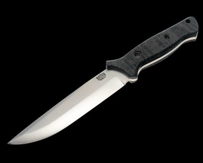Bark River Knives Bravo 6 Gen II - Matte Black Canvas Micarta - Satin 3V