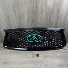 For 2017-2024 Infiniti Q60 Gloss Black Front Bumper Grille Without Camera Option