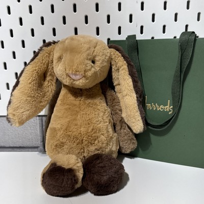 Jellycat mittelbraun Patchwork Bashful Bunny brandneu mit Etikett 