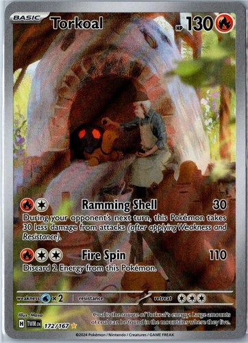 Pokemon Card - Torkoal Twilight Masquerade 172/167 2024 Illustration Rare NM
